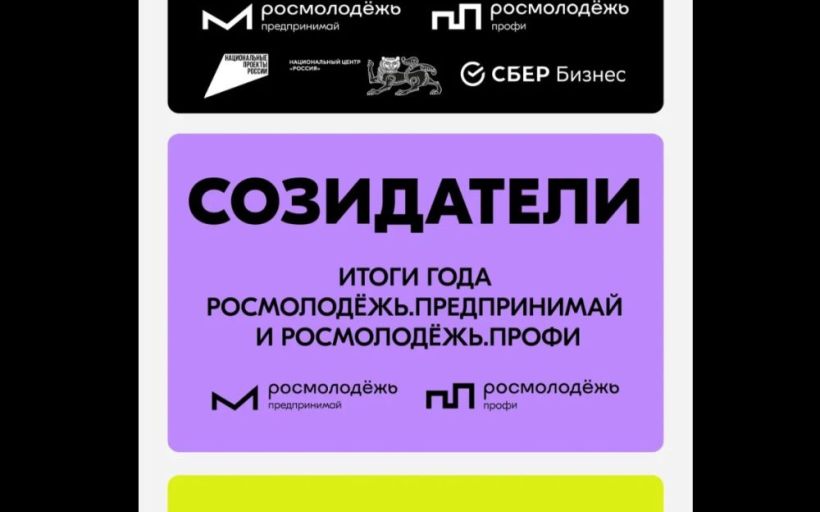 «Созидатели. Итоги года Росмолодежь. Предпринимай и Росмолодежь. Профи»