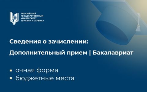 Сведения о зачислении на очную форму обучения (бакалавриат, бюджетные места) дополнительный набор
