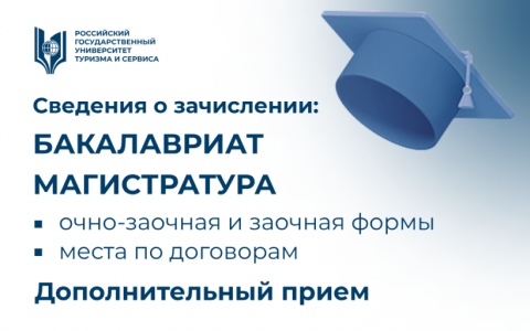 Сведения о зачислении на программы бакалавриата и магистратуры  (очно-заочная и заочная формы, дополнительный набор, места по договорам)