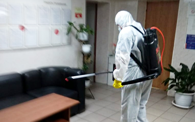 В Университете была проведена дезинфекция и генеральная уборка помещений