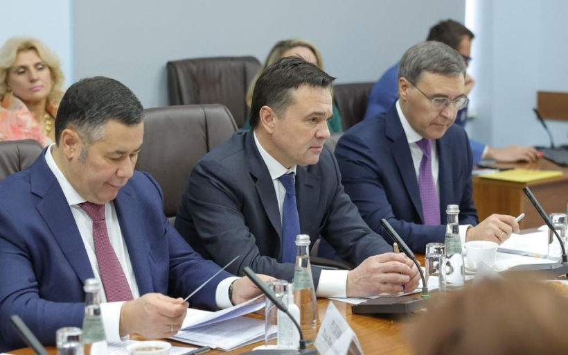 Зампред Правительства РФ Дмитрий Чернышенко, министр науки и высшего образования РФ Валерий Фальков и министр экономического развития РФ Максим Решетников посетили РГУТИС