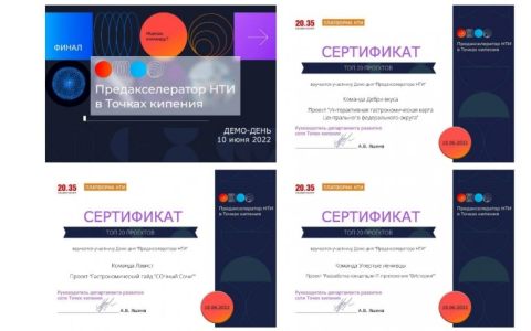 Проекты студентов РГУТИС в ТОП-20 Всероссийского демонстрационного дня «Преакселератора НТИ»