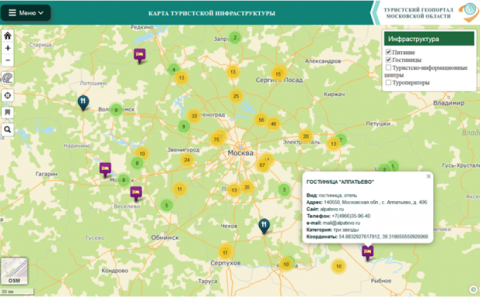 Наш Университет закончил разработку интерактивной туристской web-карты Московской области 