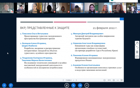 Во всемирный день экскурсовода состоялись защиты выпускных квалификационных работ магистрантов по профилю «Экономика впечатлений в экскурсионной индустрии»