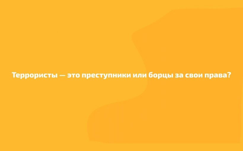 Террористы - это преступники или борцы за свои права